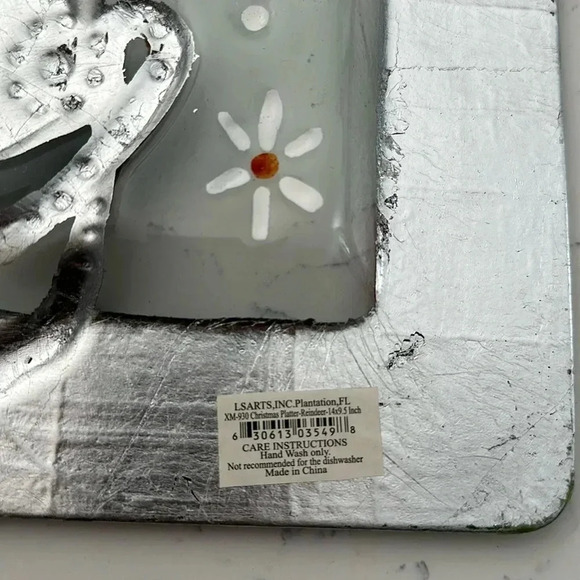 LS Arts Christmas Platter Reindeer Thin Glass in Box 14 x 9.5 inch - Picture 6 of 6